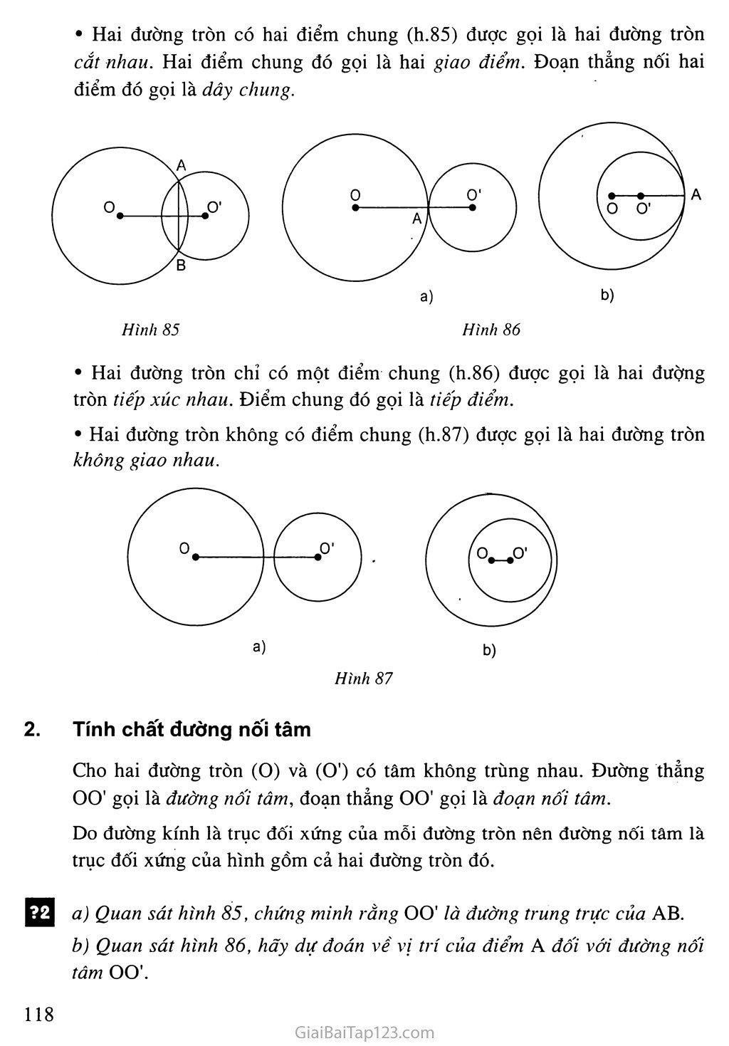 Bài 7. Vị trí tương đối của hai đường tròn trang 2