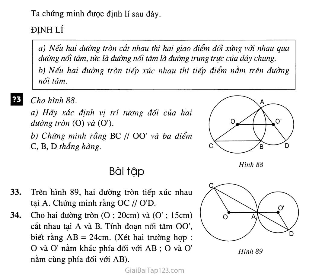 Bài 7. Vị trí tương đối của hai đường tròn trang 3