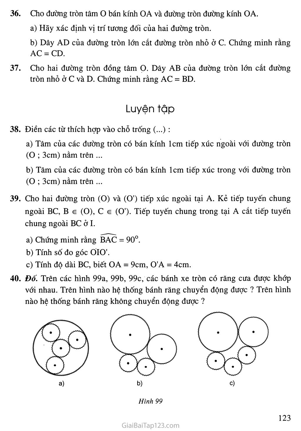 Bài 8. Vị trí tương đối của hai đường tròn (Tiếp theo) trang 5