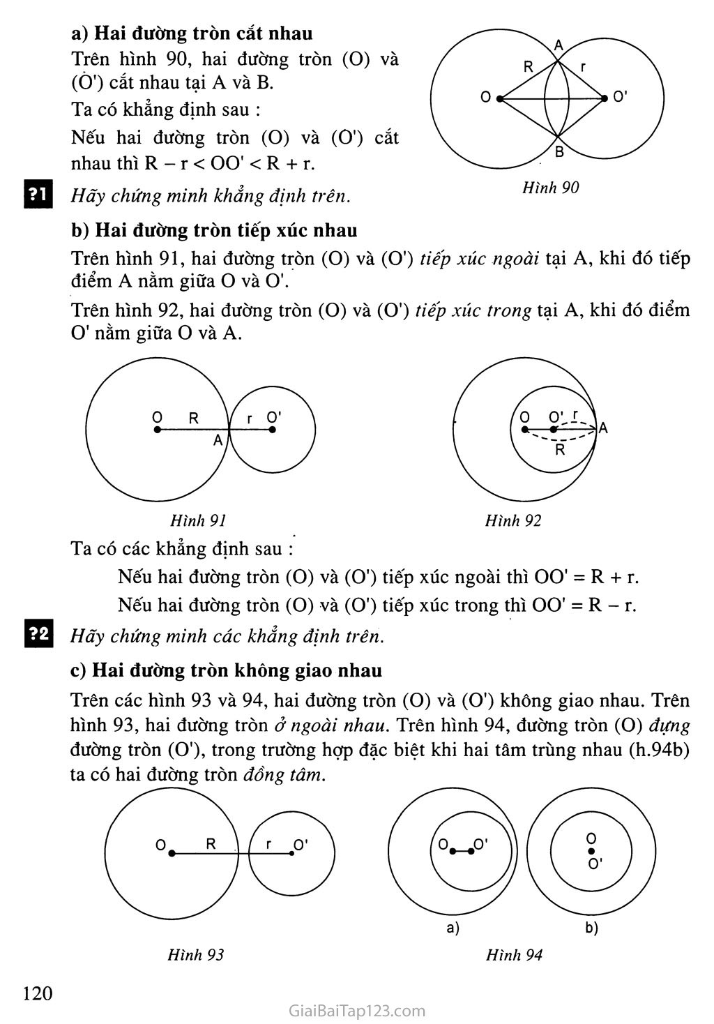 Bài 8. Vị trí tương đối của hai đường tròn (Tiếp theo) trang 2