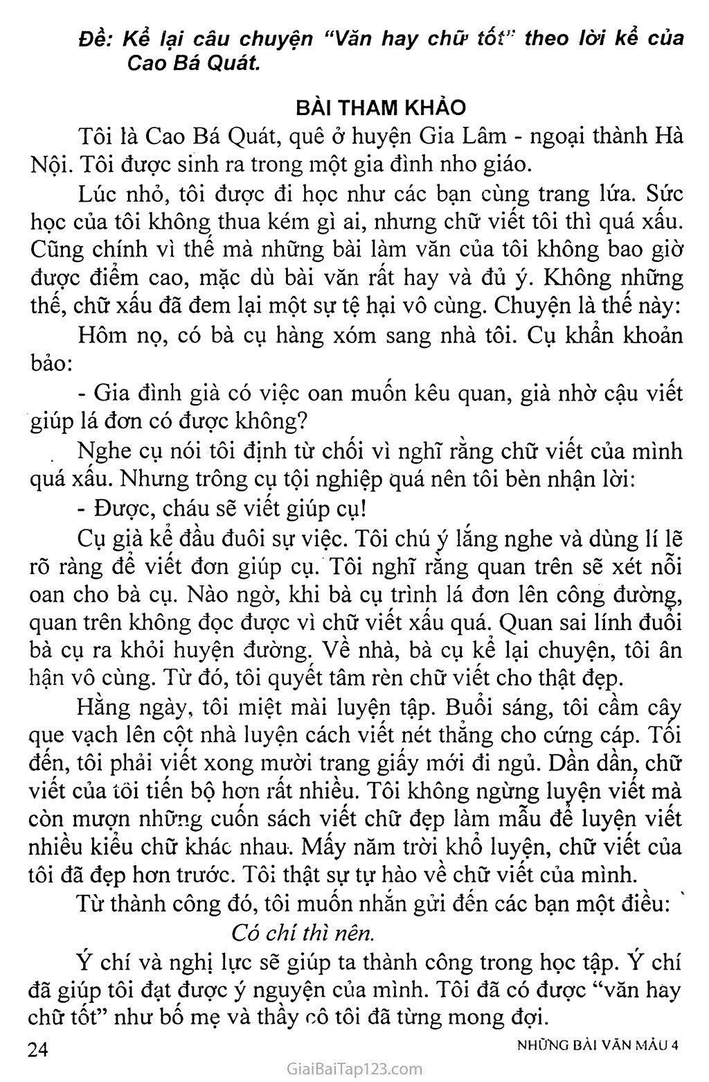 Kể lại câu chuyện “Văn hay chữ tốt” theo lời kể của Cao Bá Quát trang 1
