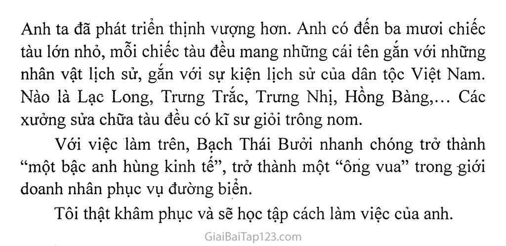 Kể lại chuyện “Vua tàu thủy Bạch Thái Bưởi” bằng lời kể của một chủ tàu người Pháp trang 2