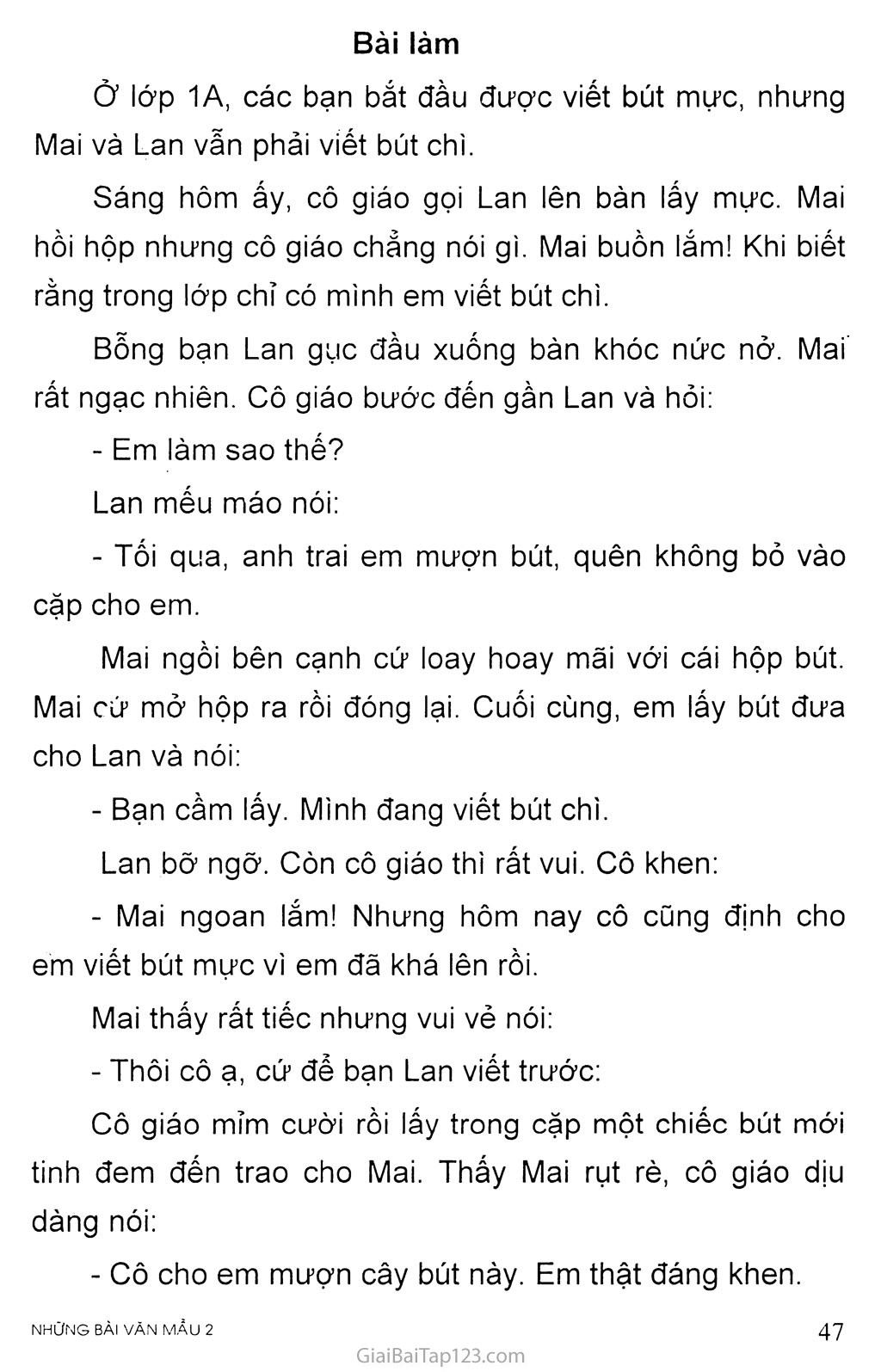 Đề: Dựa vào tranh (Trang 41- SGK - Tiếng Việt 2 - Tập 1) kể lại câu chuyện Chiếc bút mực bằng lời kể của em trang 2