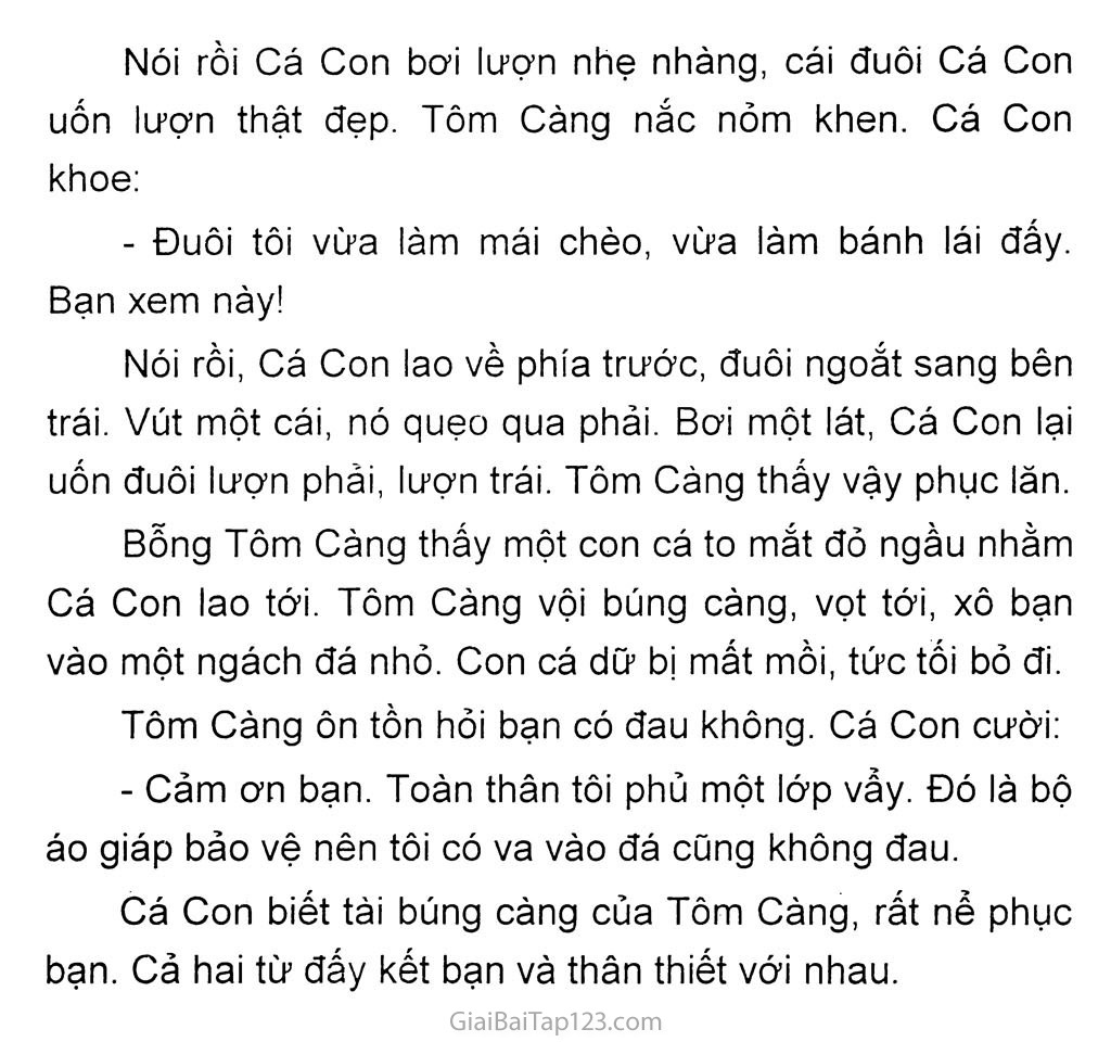 Đề: Kể lại câu chuyện Tôm Càng và Cá Con bằng lời kể của em trang 2