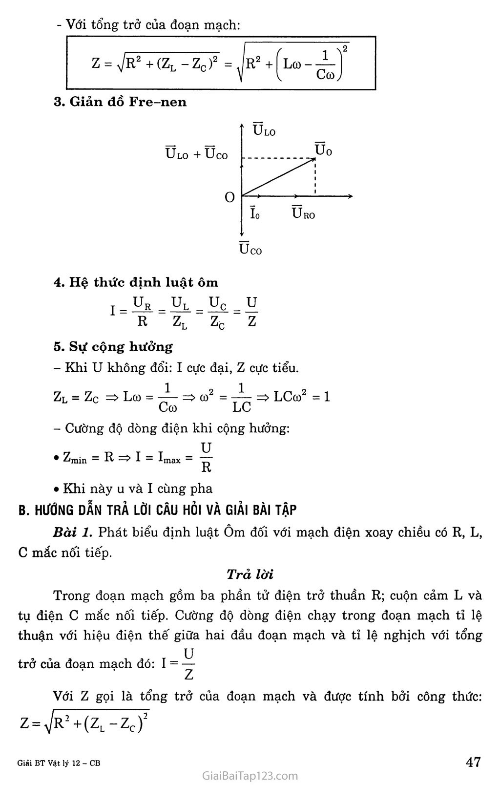 Bài 14. Mạch có R, L, C mắc nối tiếp trang 2