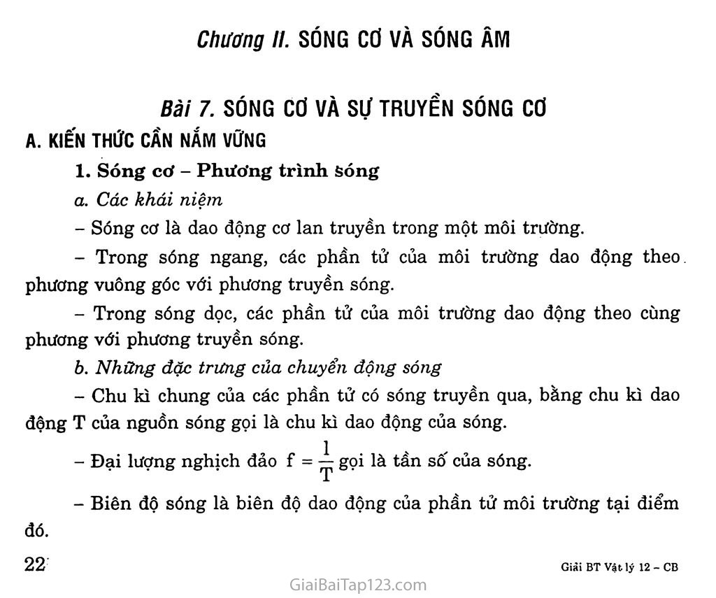 Bài 7. Sóng cơ và sự truyền sóng cơ trang 1 Bài 7. Sóng cơ và sự truyền sóng cơ trang 1