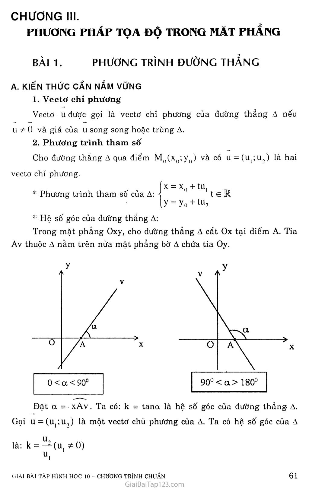 Bài 1. Phương trình đường thẳng trang 1