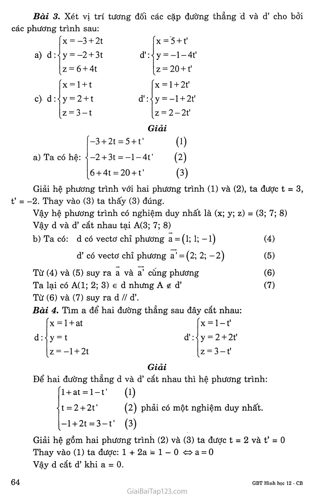 Bài 3. Phương trình đường thẳng trang 4