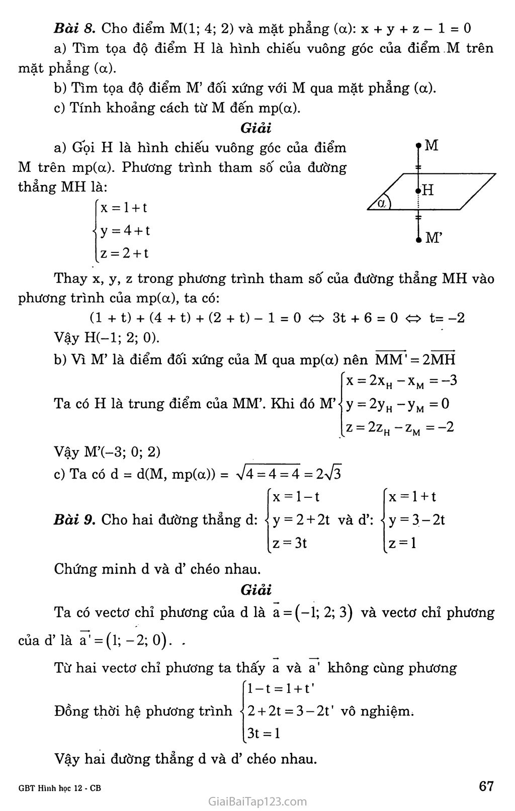 Bài 3. Phương trình đường thẳng trang 7
