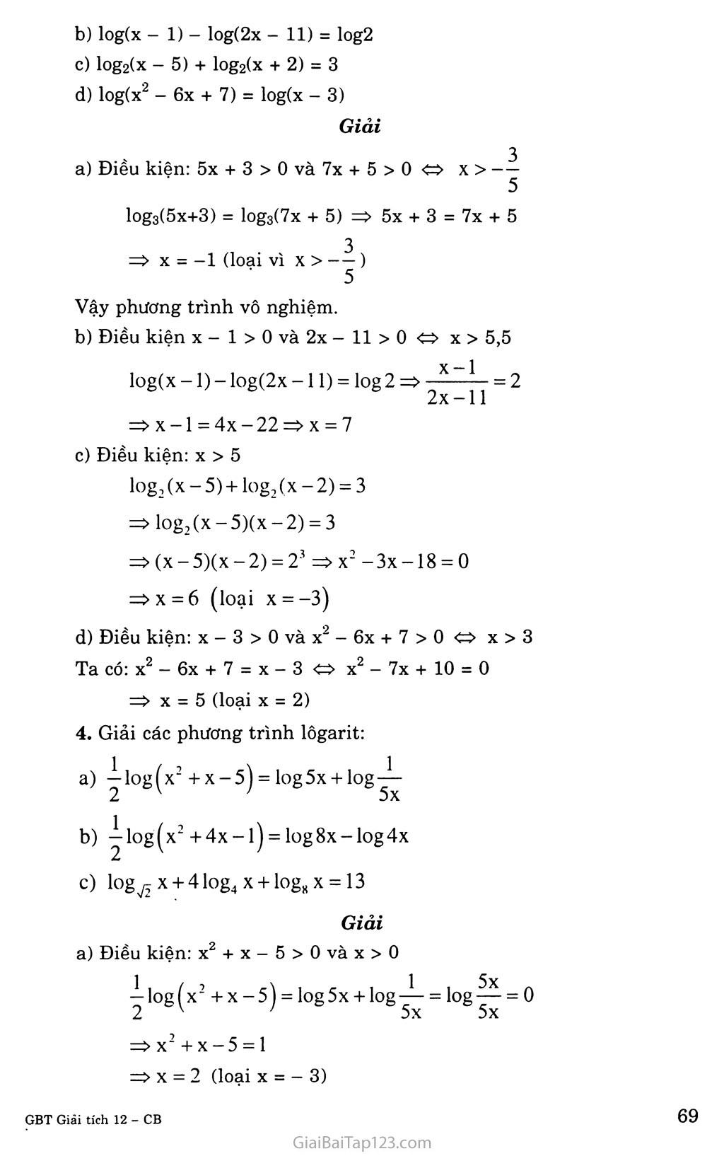 Bài 5. Phương trình mũ và phương trình lôgarit trang 3