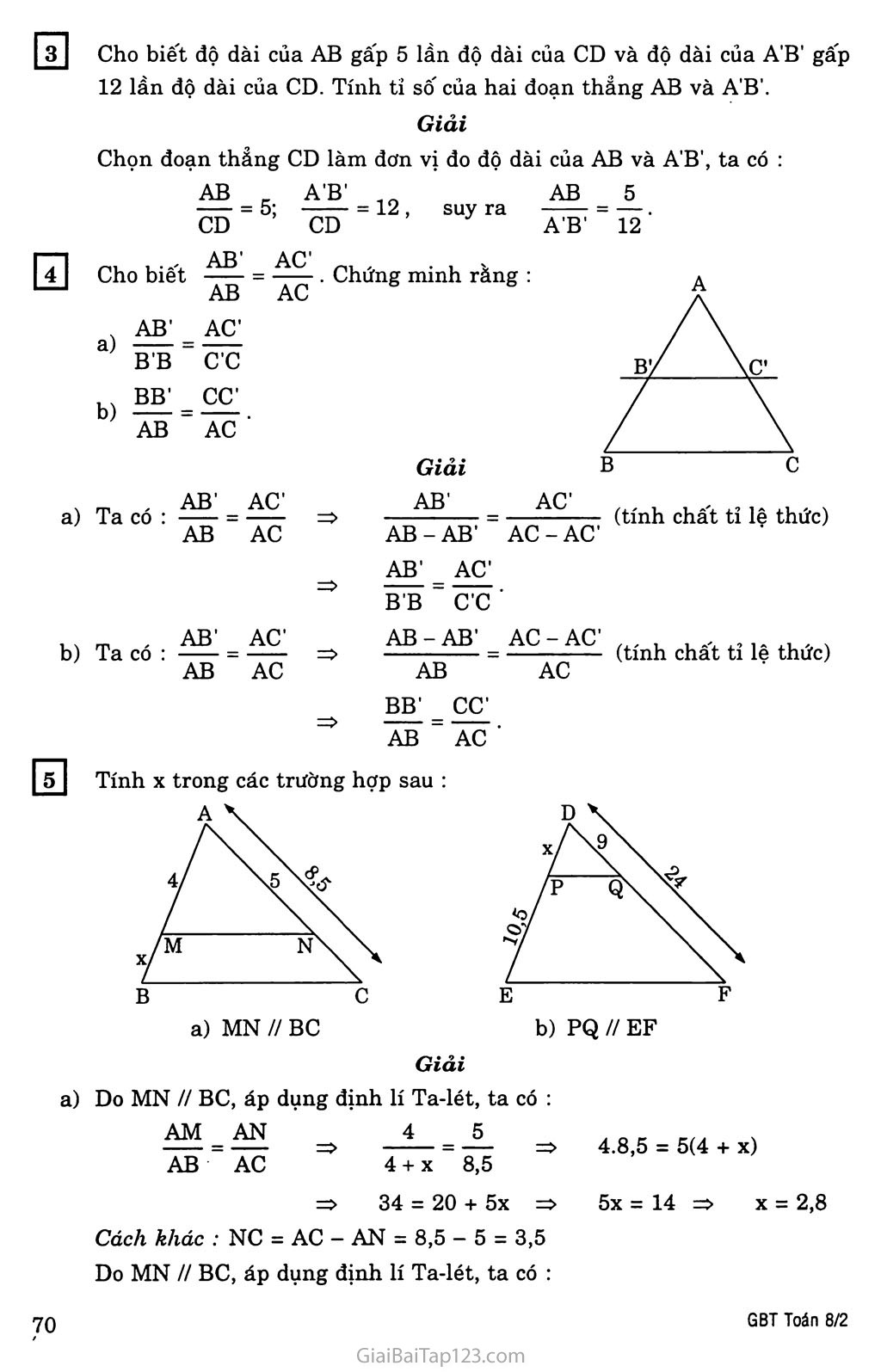 §1. Định lí Ta-lét trong tam giác trang 3