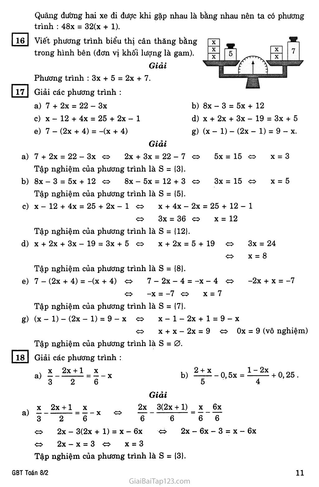 §3. Phương trình đưa được về dạng ax + b = 0 trang 5