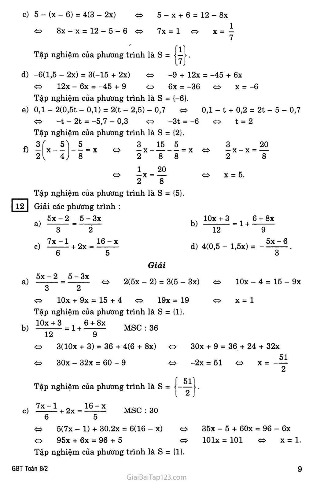 §3. Phương trình đưa được về dạng ax + b = 0 trang 3