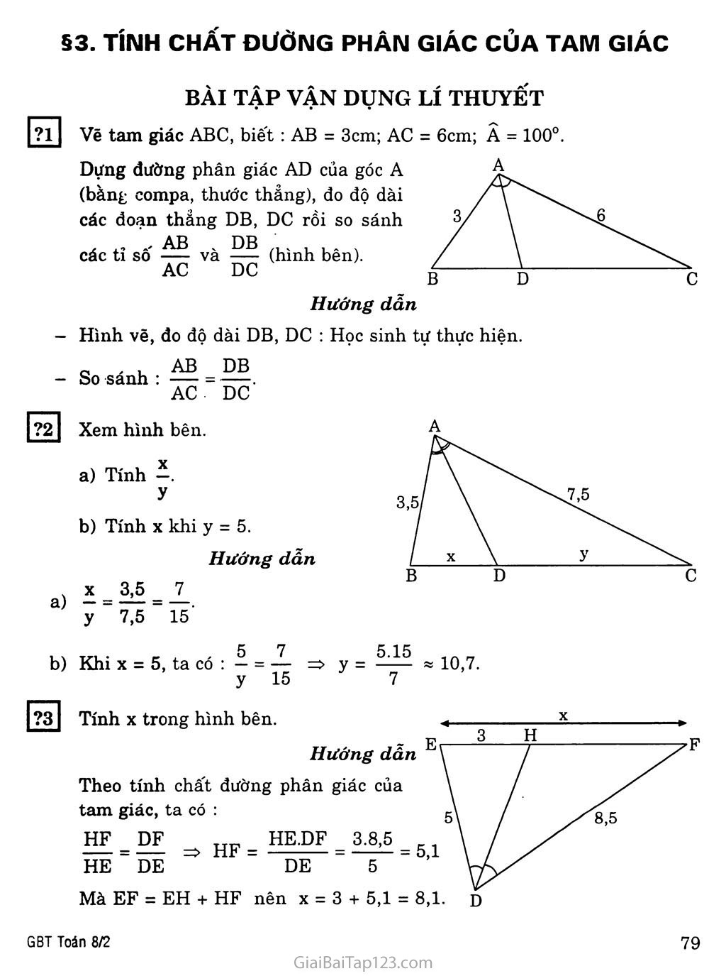 §3. Tính chất đường phân giác của tam giác trang 1