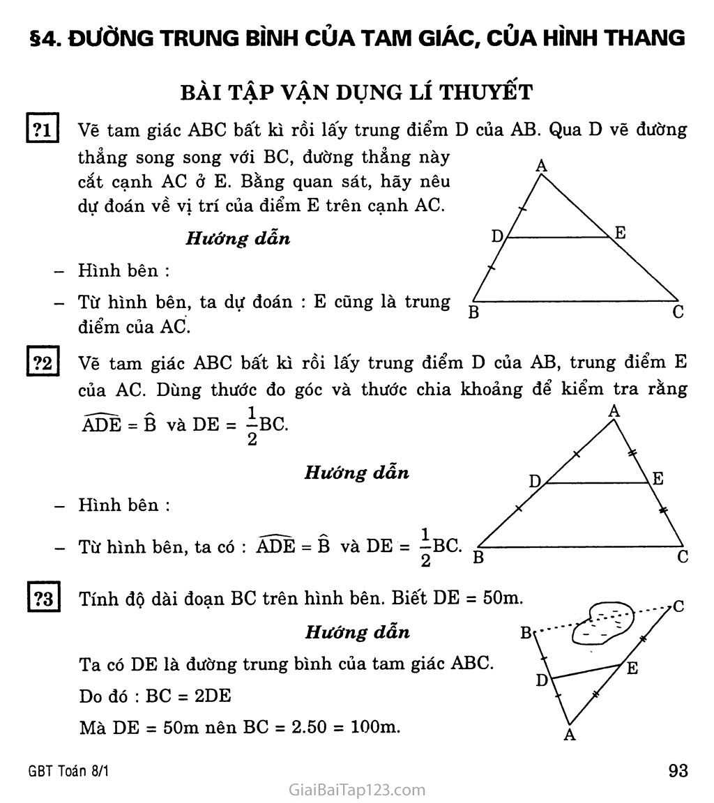 §4. Đường trung bình của tam giác, của hình thang trang 1