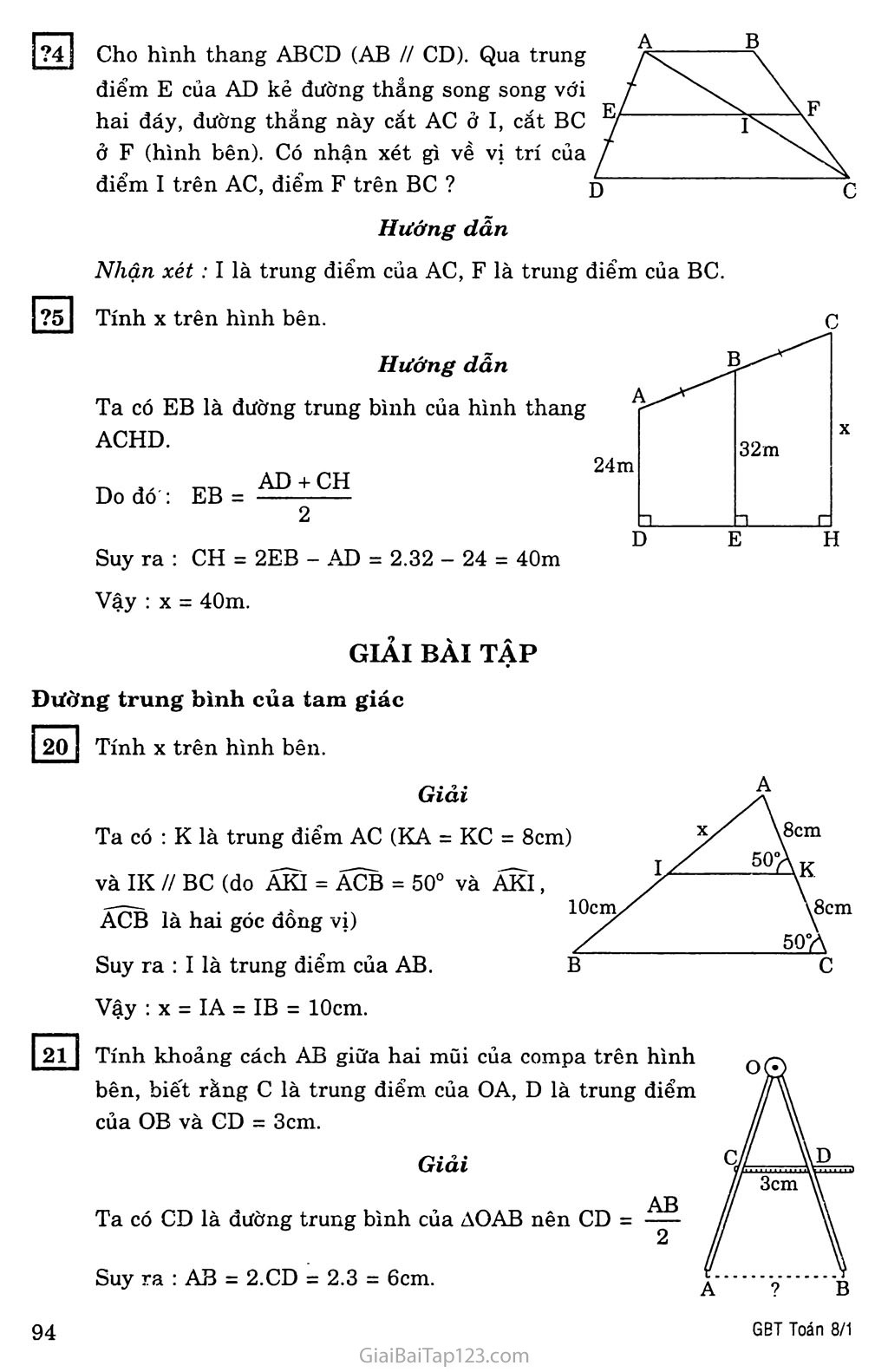 §4. Đường trung bình của tam giác, của hình thang trang 2