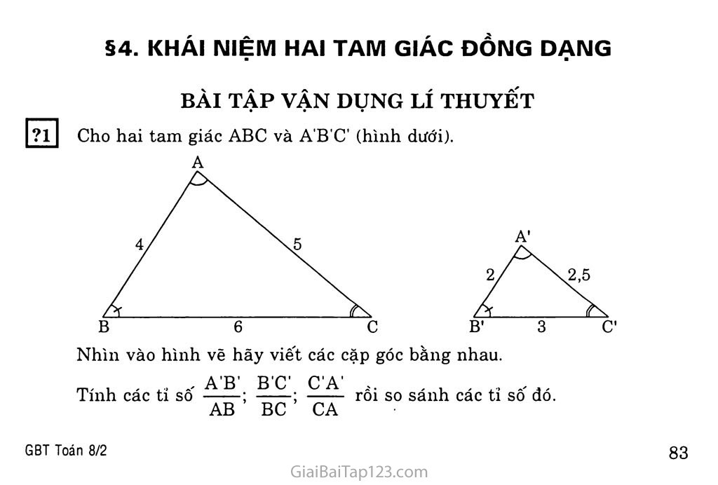 §4. Khái niệm hai tam giác đồng dạng trang 1
