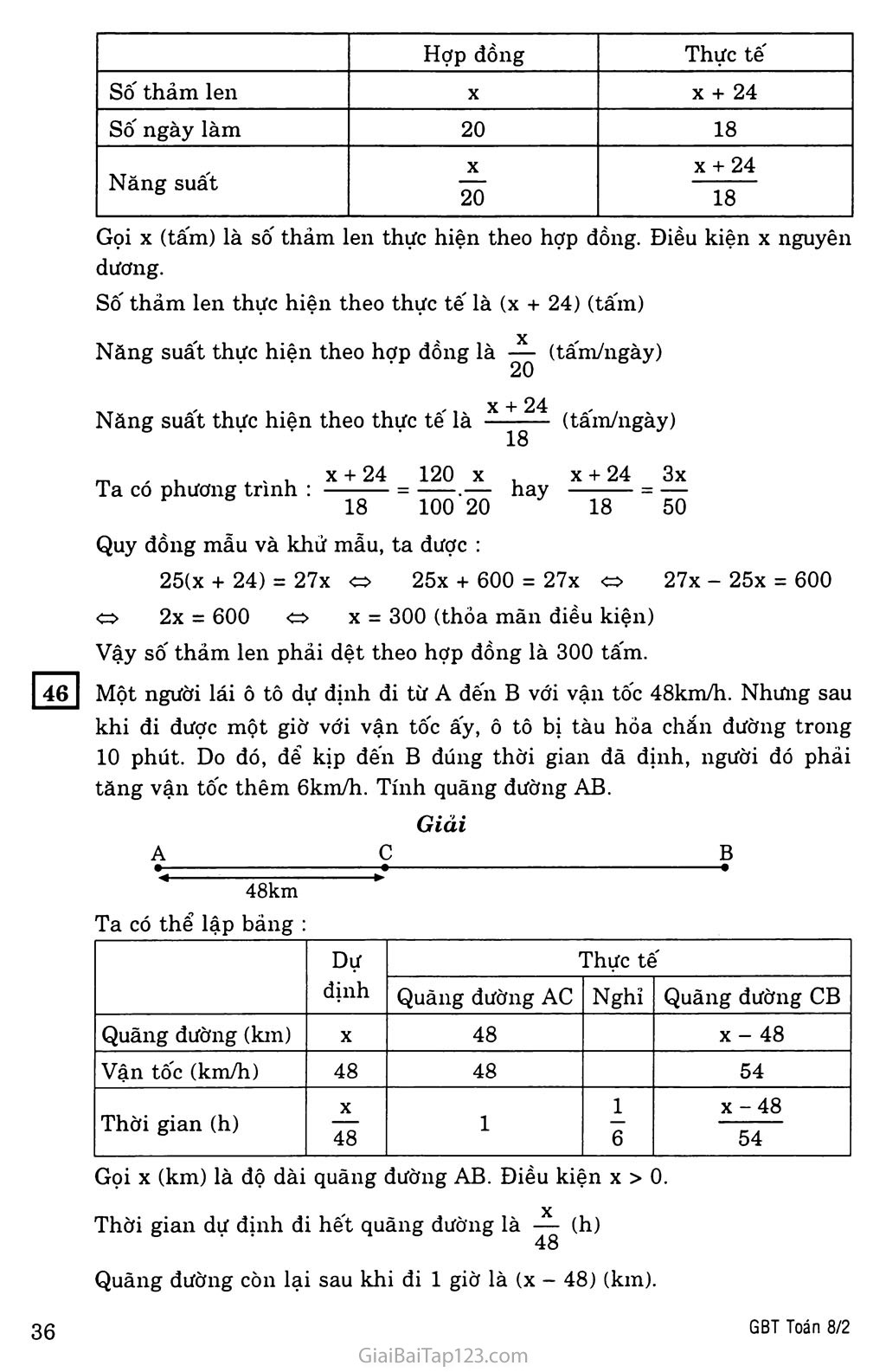 §7. Giải bài toán bằng cách lập phương trình (tiếp) trang 7