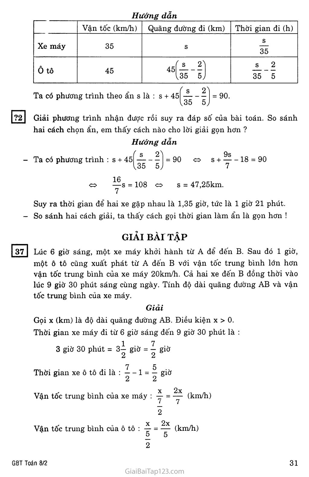 §7. Giải bài toán bằng cách lập phương trình (tiếp) trang 2