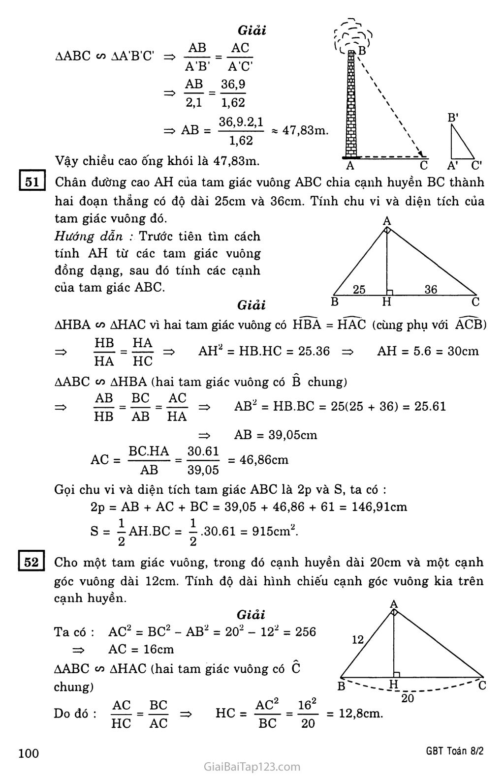 §8. Các trường hợp đồng dạng của tam giác vuông trang 4