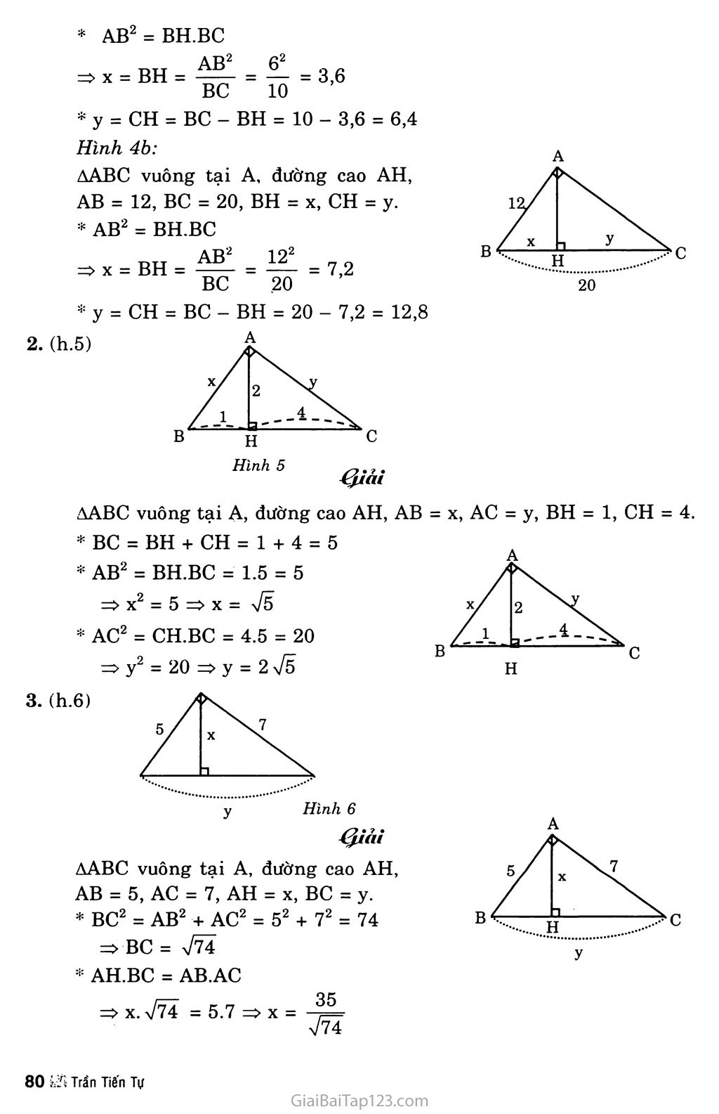 Bài 1. Một số hệ thức về cạnh và đường cao trong tam giác vuông trang 2