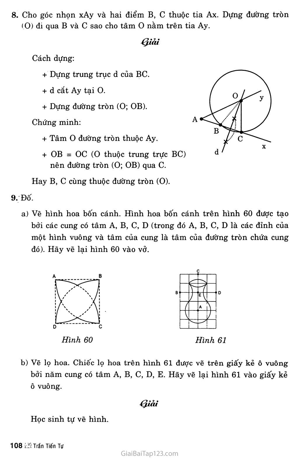 Bài 1. Sự xác định đường tròn - Tính chất đối xứng của đường tròn trang 6