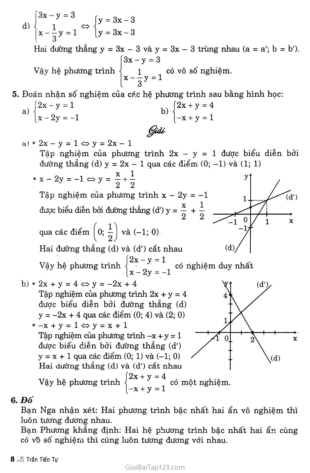Bài 2. Hệ hai phương trình bậc nhất hai ẩn trang 3