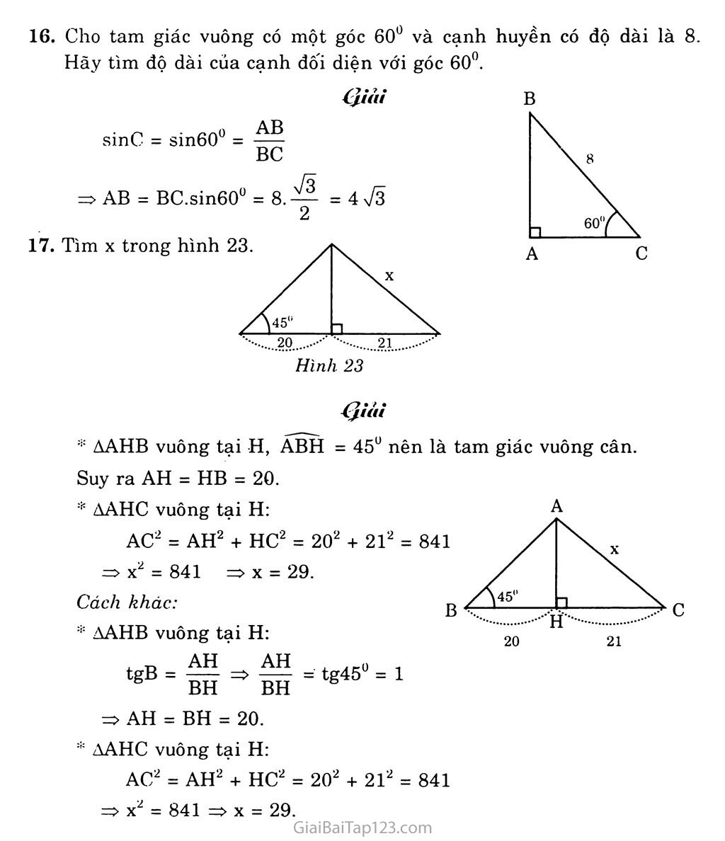 Bài 2. Tỉ số lượng giác của góc nhọn trang 6