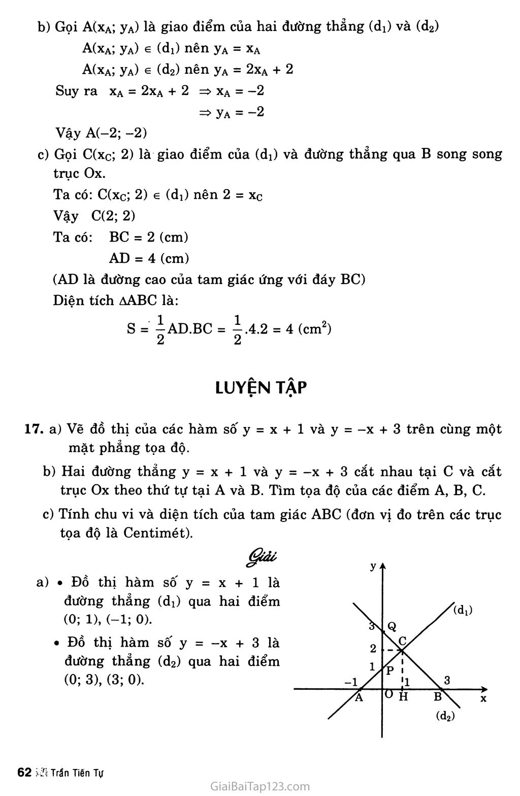 Bài 3. Đồ thị của hàm số y = ax + b (a khác 0) trang 4