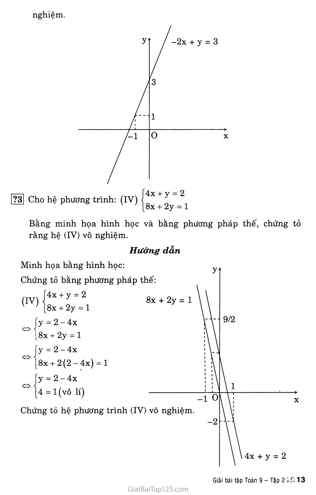 Bài 3. Giải hệ phương trình bằng phương pháp thay thế trang 2