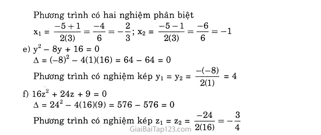 Bài 4. Công thức nghiệm của phương trình bậc hai trang 4