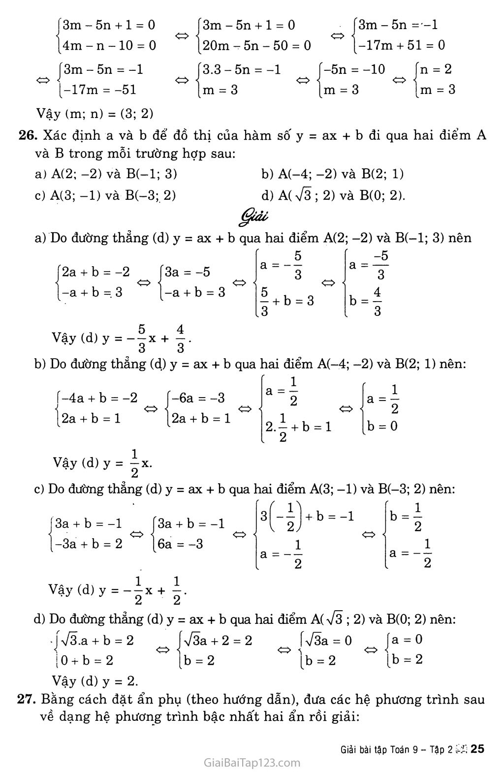 Bài 4. Giải hệ phương trình bằng phương pháp cộng đại số trang 6