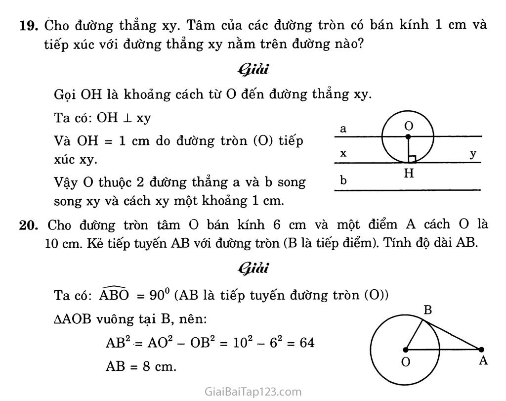 Bài 4. Vi trí tương đối của đường thẳng và đường tròn trang 3