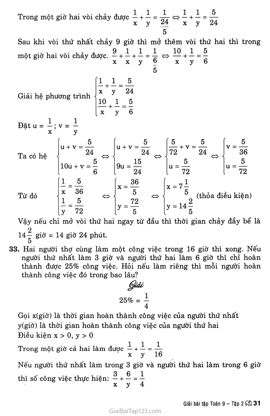 Bài 6. Giải bài toán bằng cách lập hệ phương trình (Tiếp theo) trang 2