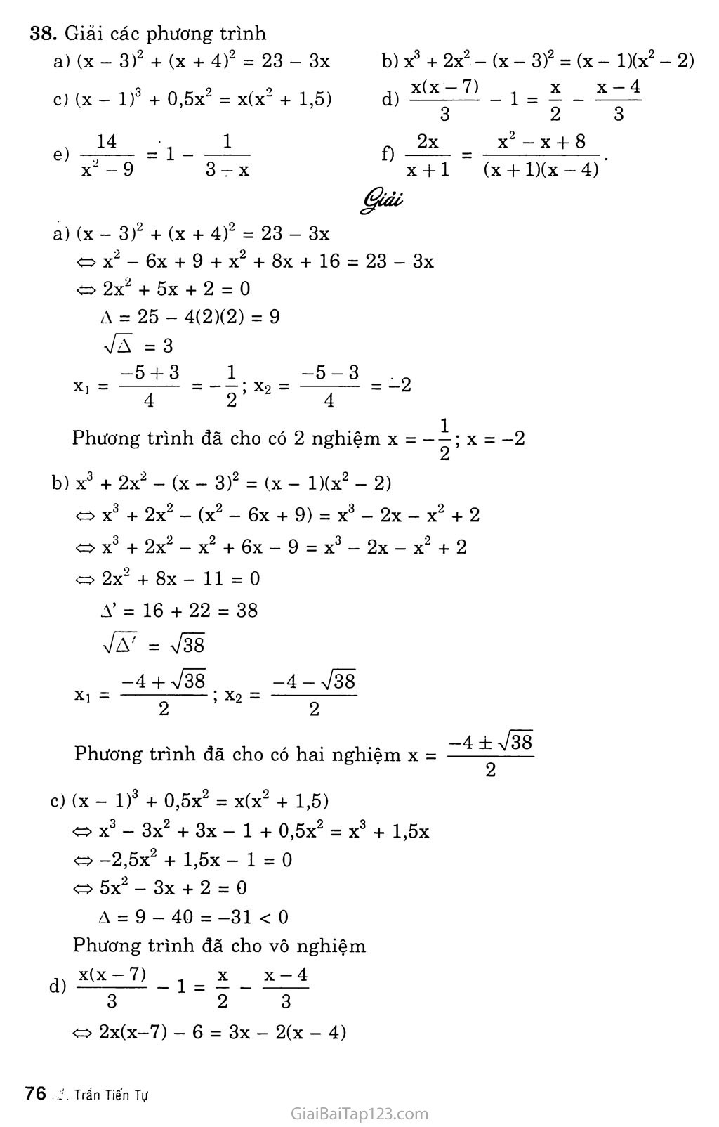 Bài 7. Phương trình qui về phương trình bậc hai trang 6