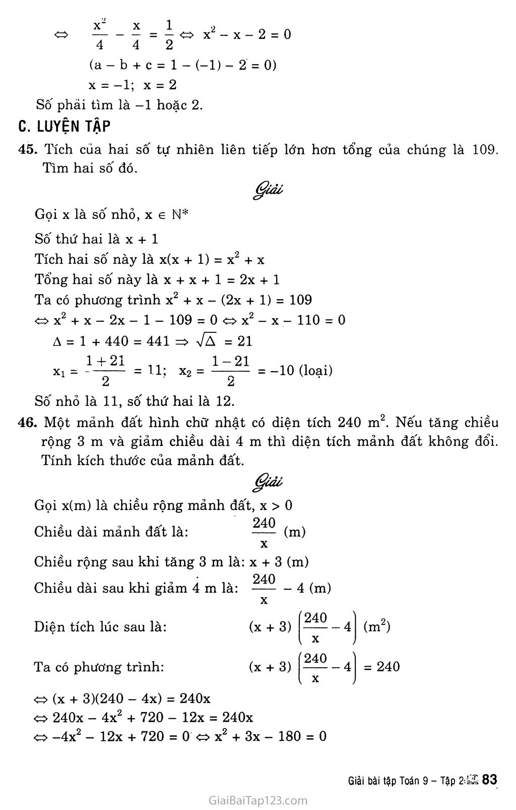 Bài 8. Giải bài toán bằng cách lập phương trình trang 4