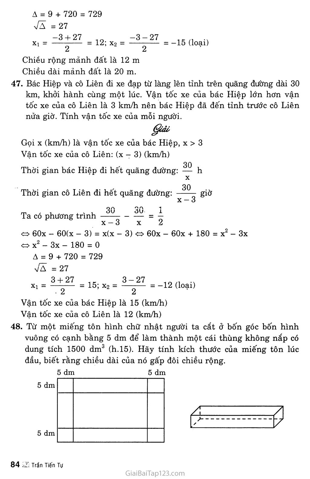 Bài 8. Giải bài toán bằng cách lập phương trình trang 5