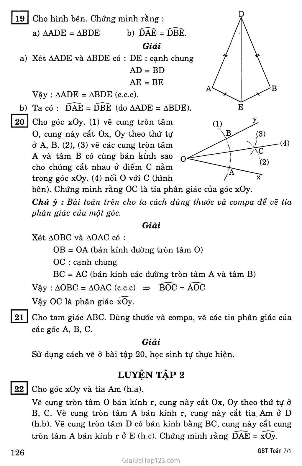 §3. Trường hợp bằng nhau thứ nhất của tam giác: cạnh - cạnh - cạnh (c.c.c) trang 4