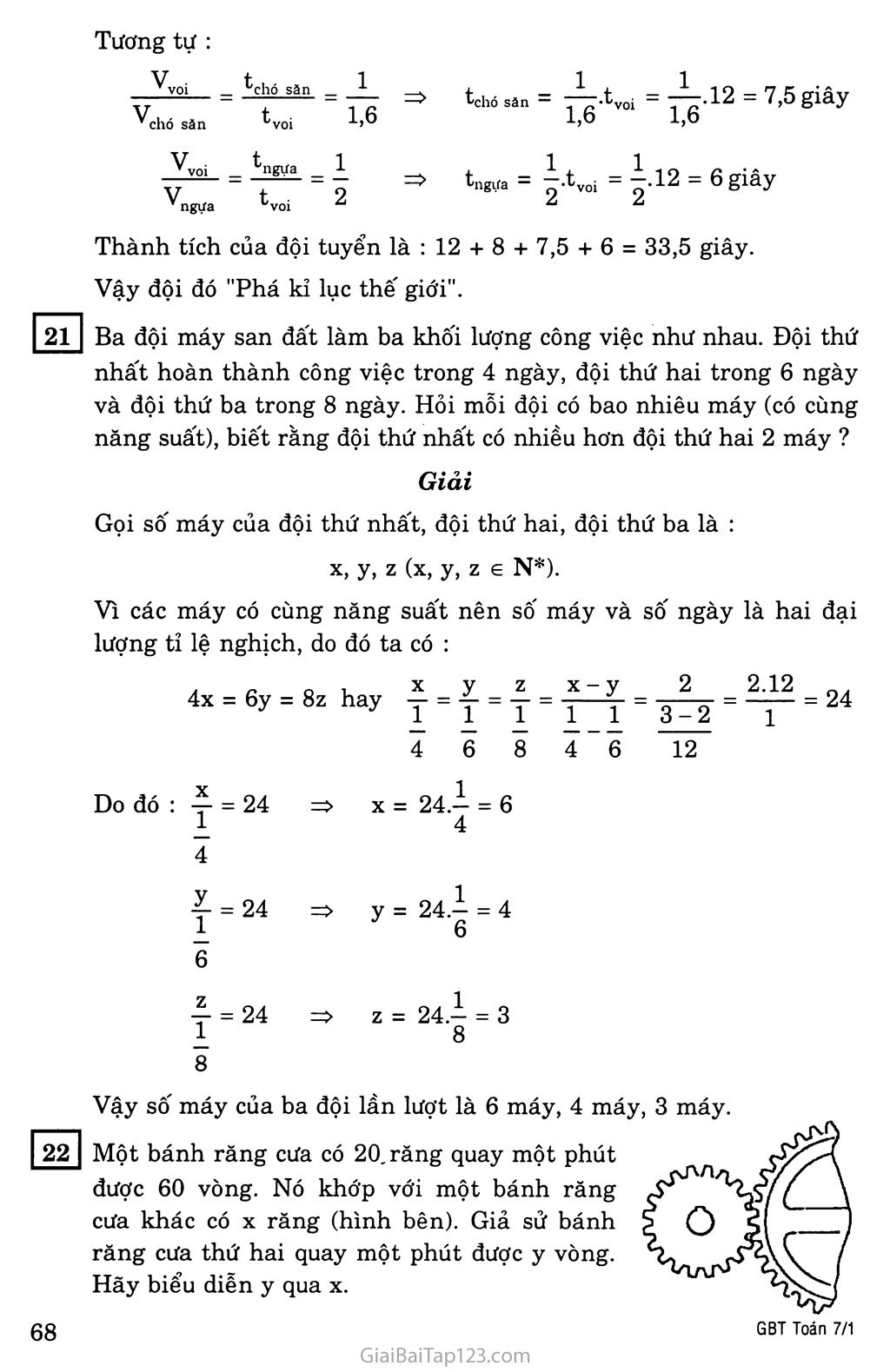 §4. Một số bài toán về đại lượng tỉ lệ nghịch trang 4