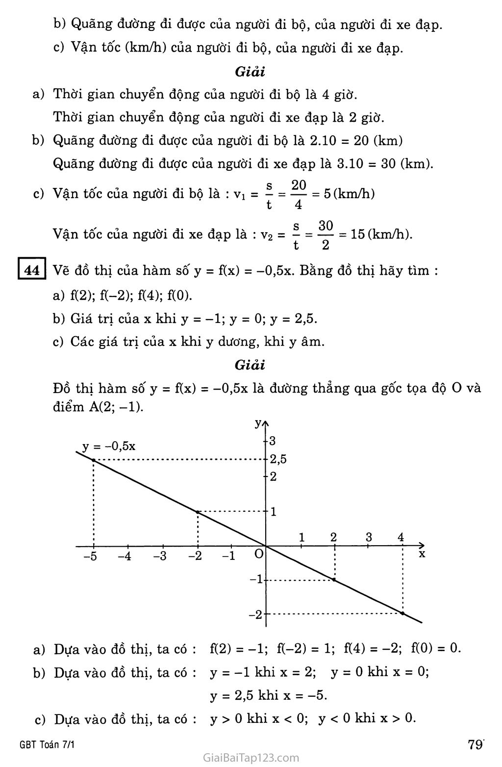§7. Đồ thị của hàm số y = ax (a khác 0) trang 5