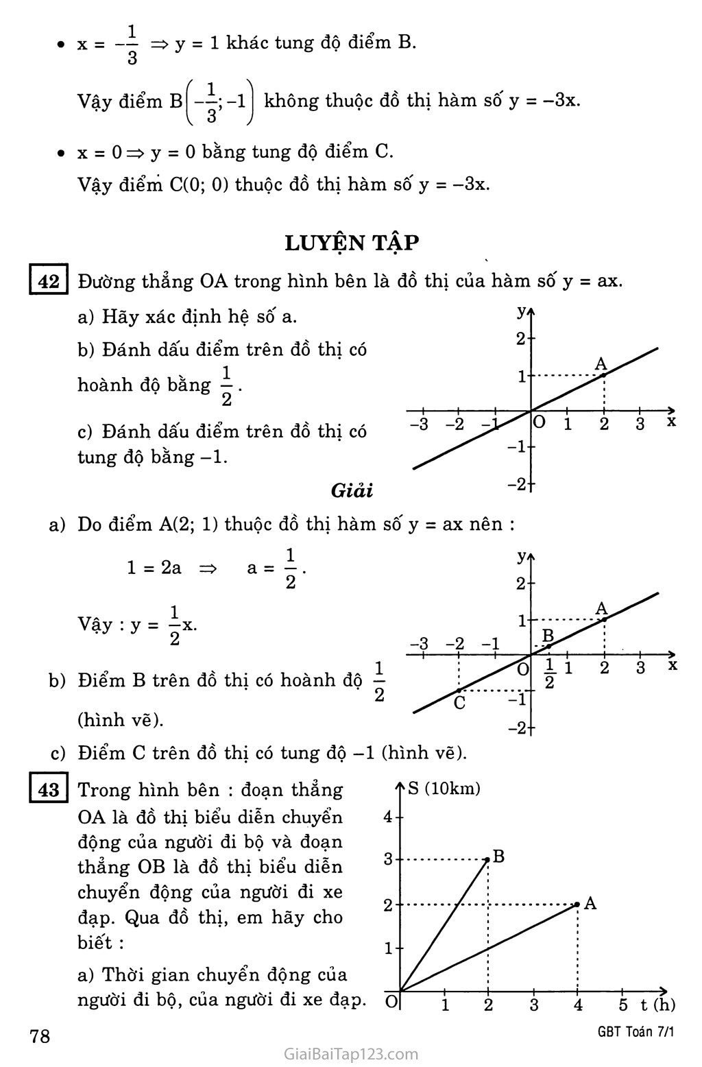 §7. Đồ thị của hàm số y = ax (a khác 0) trang 4