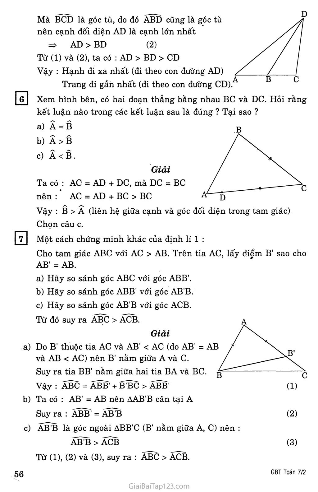 Bài 1. Quan hệ giữa góc và cạnh đối diện trong một tam giác trang 4
