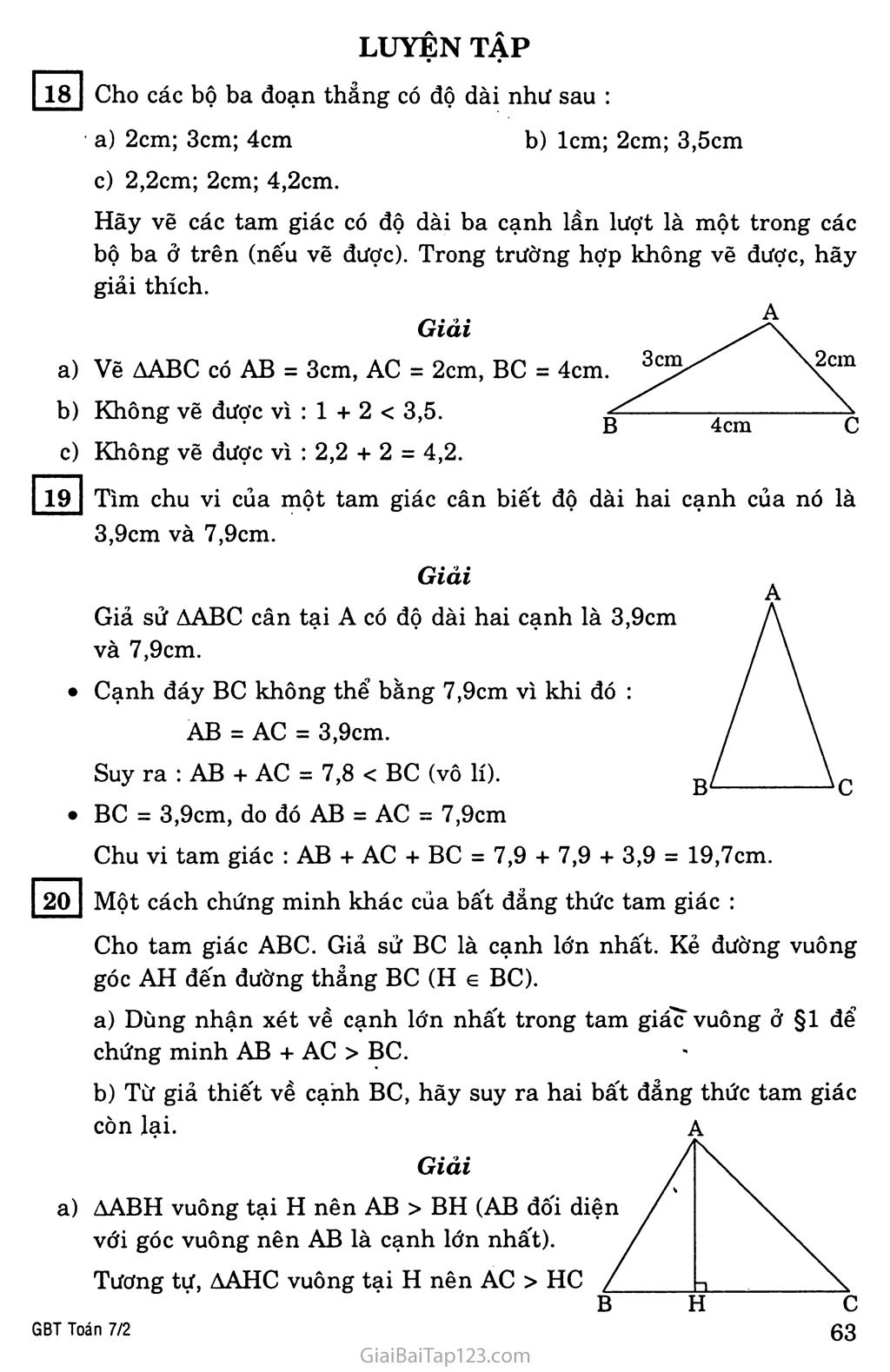 Bài 3. Quan hệ giữa ba cạnh của một tam giác - Bất đẳng thức tam giác trang 3