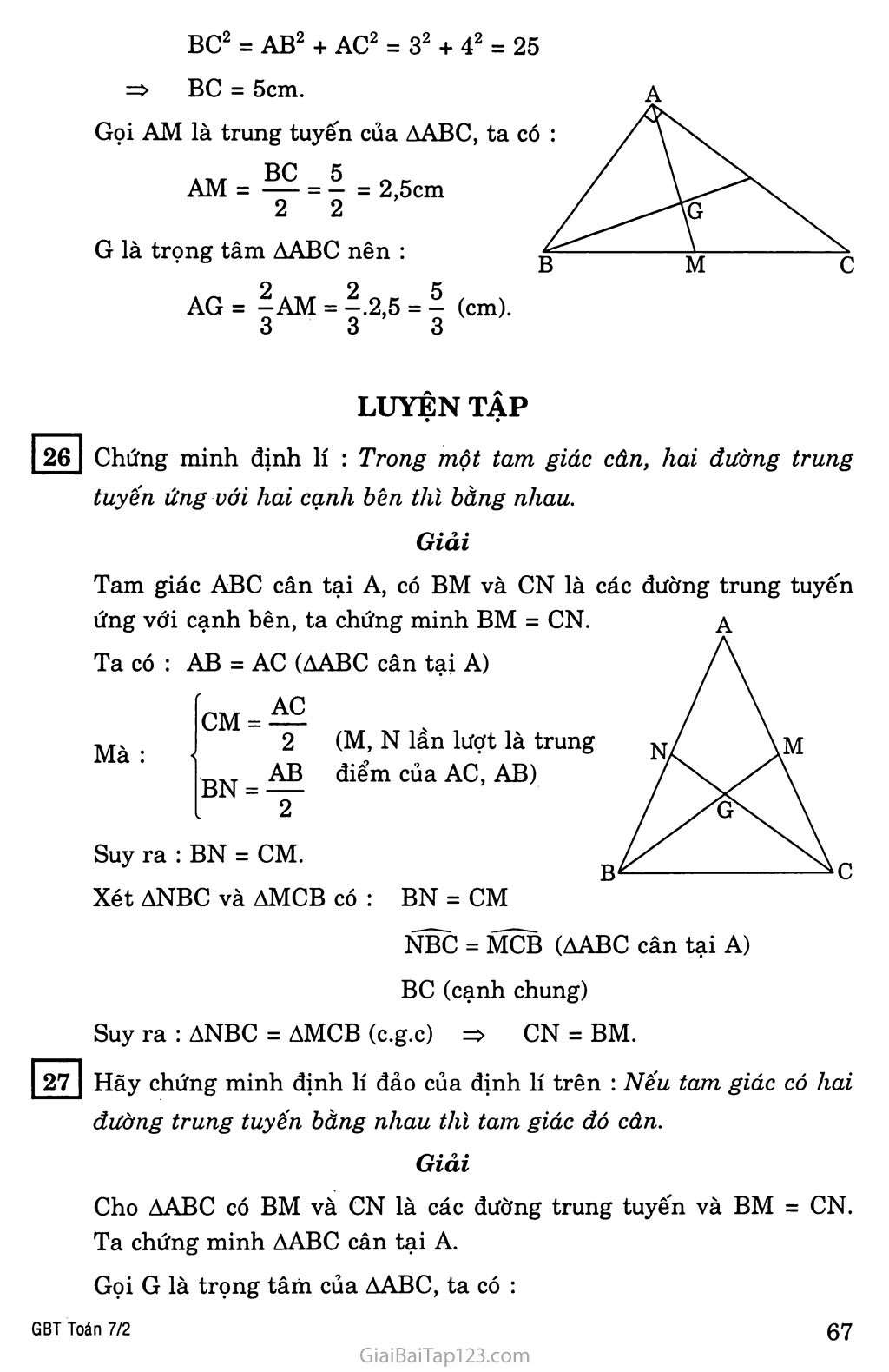 Bài 4. Tình chất ba đường trung tuyến của tam giác trang 3
