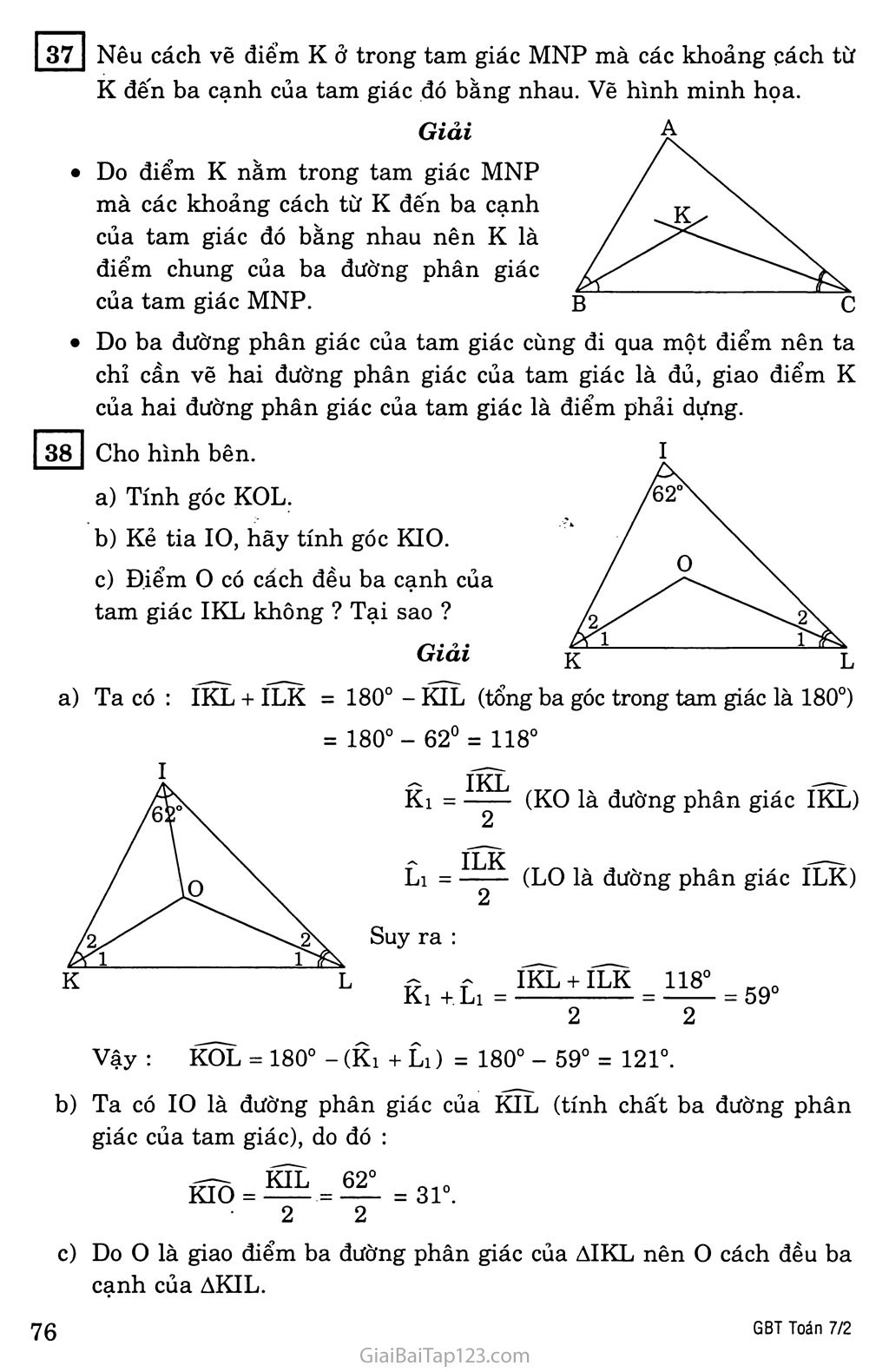 Bài 6. Tính chất ba đường phân giác của một tam giác trang 2