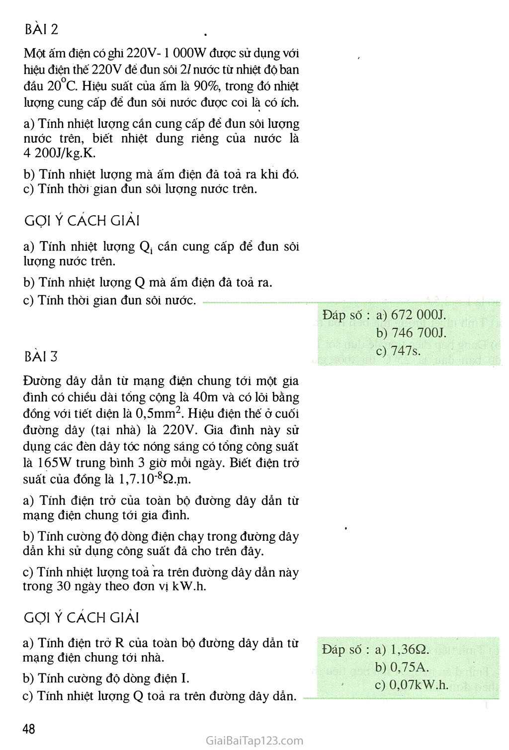 Bài 17 Bài tập vận dụng định luật Jun - Len-xơ trang 2