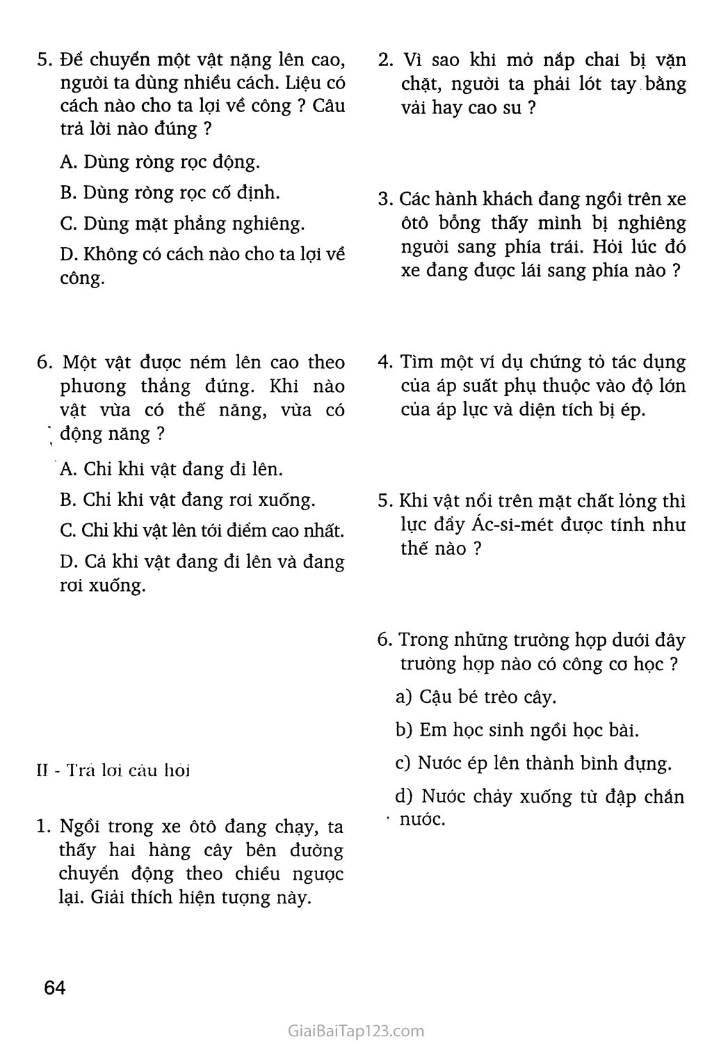 Sgk Vật Lí 8 - Bài 18. Câu Hỏi Và Bài Tập Tổng Kết Chương I: Cơ Học