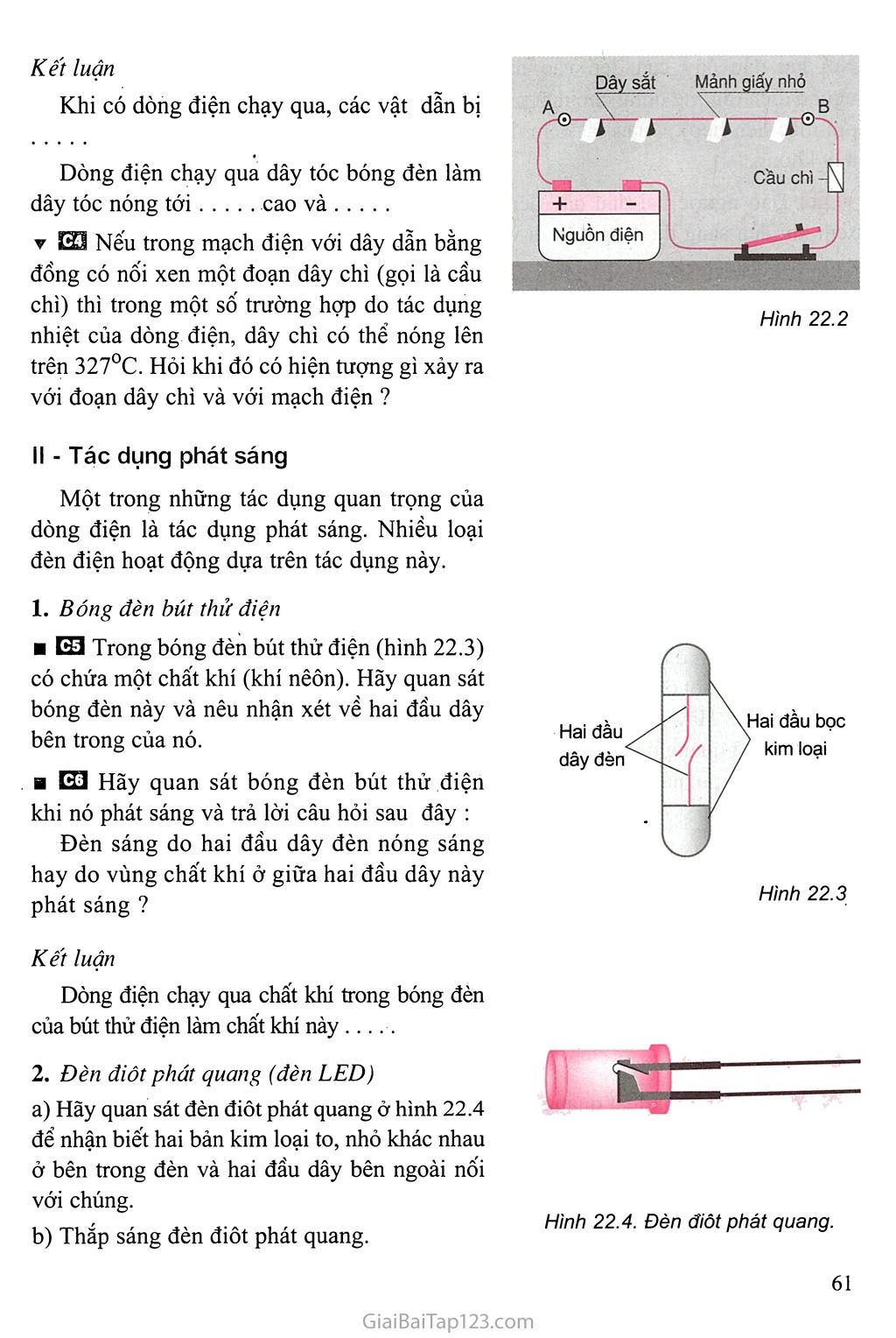 Bài 22. Tác dụng nhiệt và tác dụng phát sáng của dòng điện trang 2
