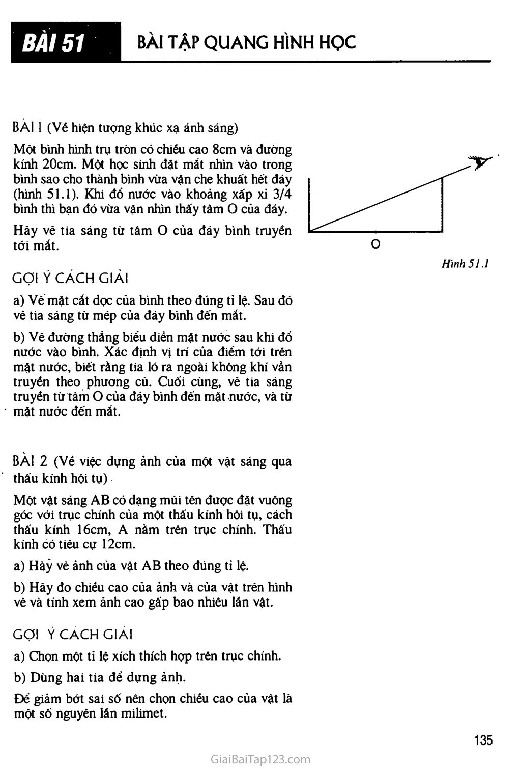 Bài 51 Bài tập quang hình học trang 1
