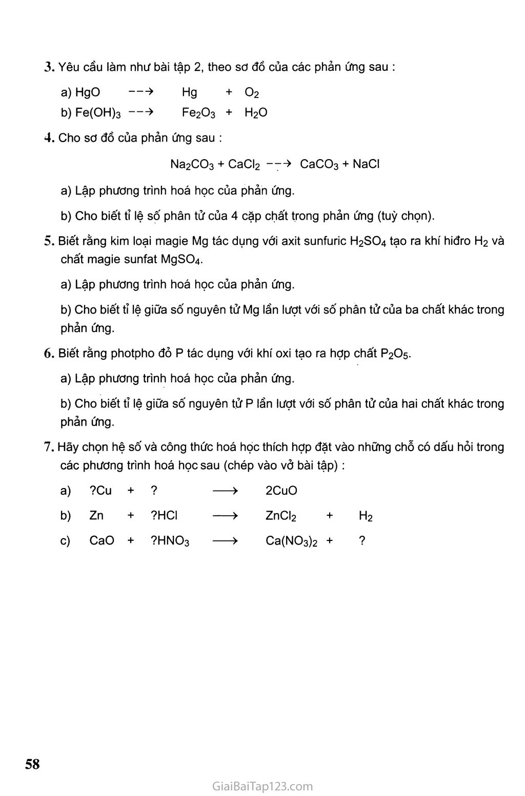 Bài 16: Phương trình hóa học trang 4